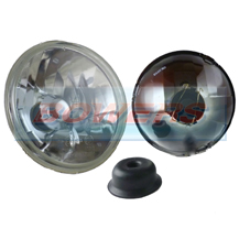 7" Classic Car Sealed Beam Crystal Headlight/Headlamp Halogen H4 Conversion